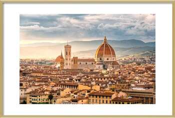 Αφίσα Beautiful sunset cityscape view of the