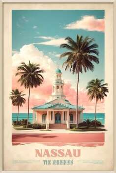 Αφίσα Nassau Vintage Travel Poster - Caribbean Charisma Rediscover