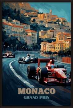 Αφίσα Vintage Abstract Monaco Grand Prix Posters: Racing in Style