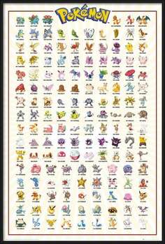 Πλαισιωμένη αφίσα Pokemon - Kanto 151