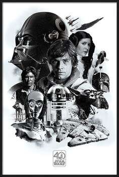 Πλαισιωμένη αφίσα Star Wars - Montage (40th Anniversary )